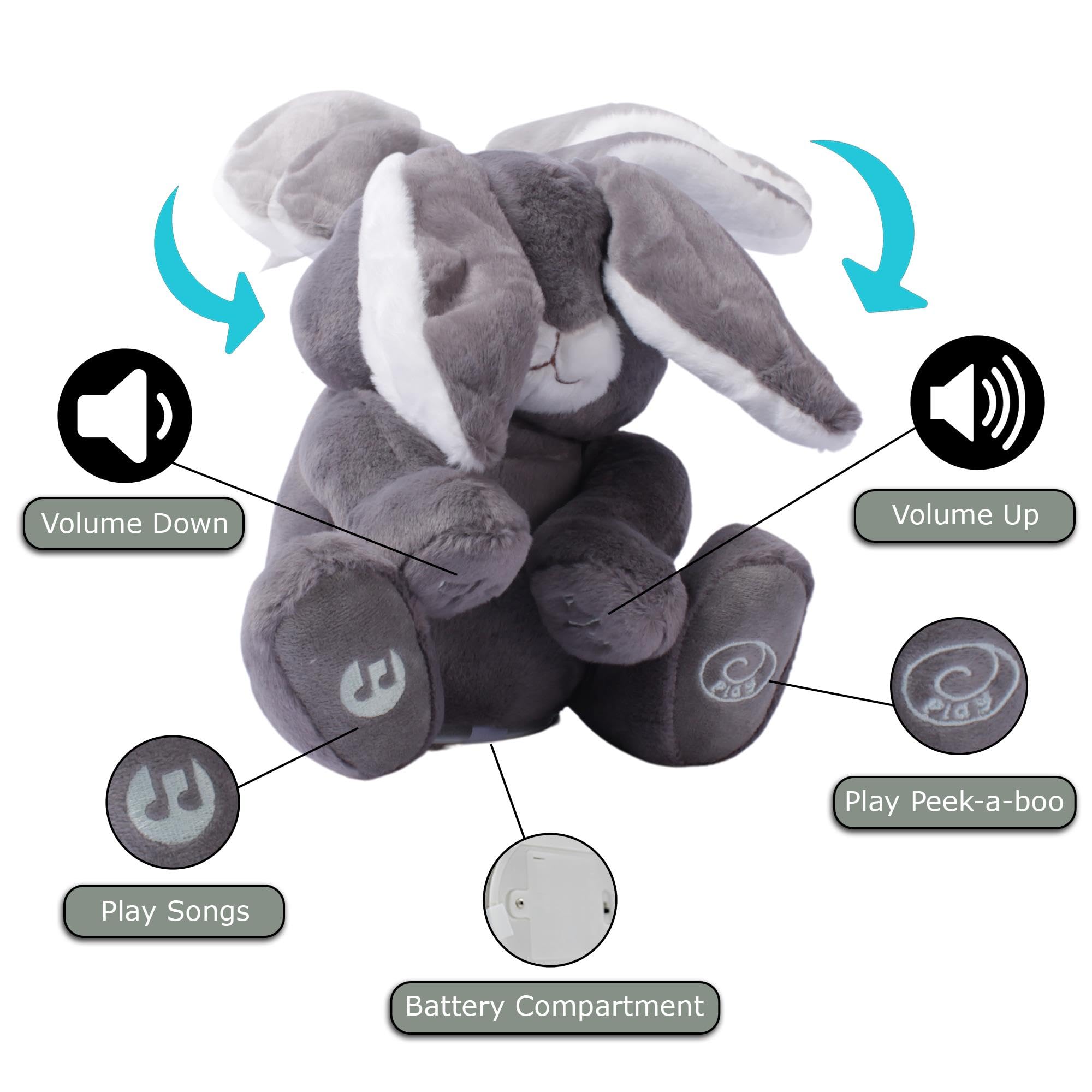 Amazon.com: Dimple Milo Bunny Stuffed Animal, Animated Interactive